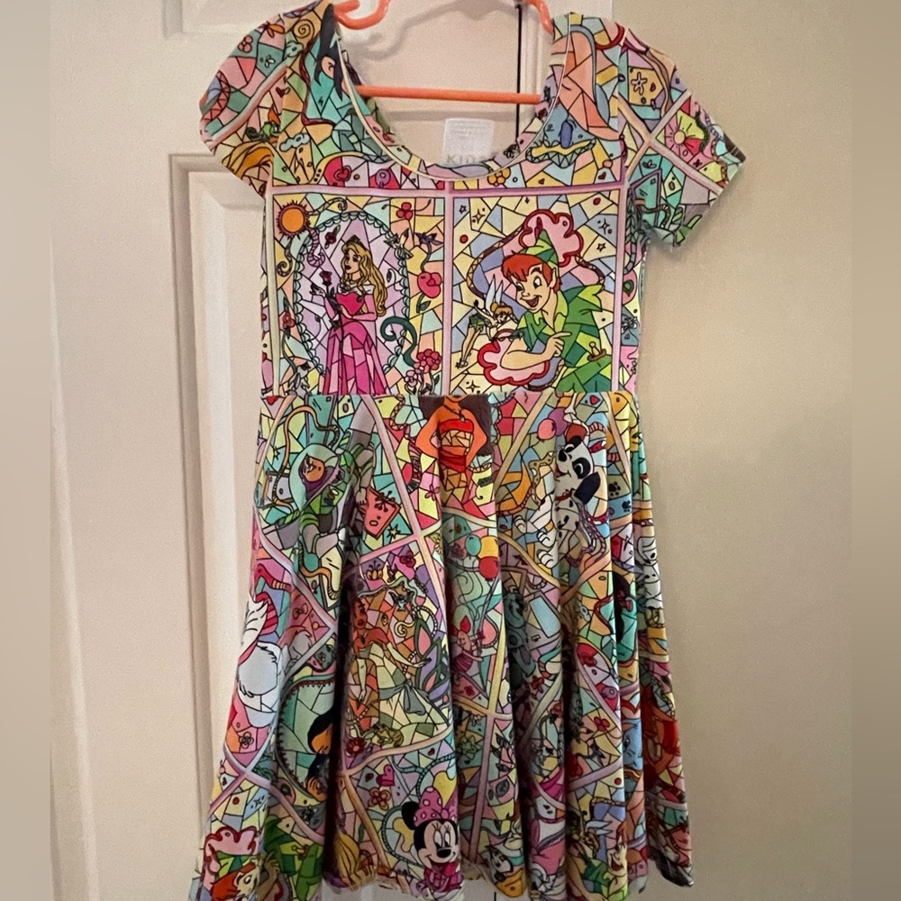 EUC Wild Rich Kids stained glass twirl dress 7/8 Rare print!!